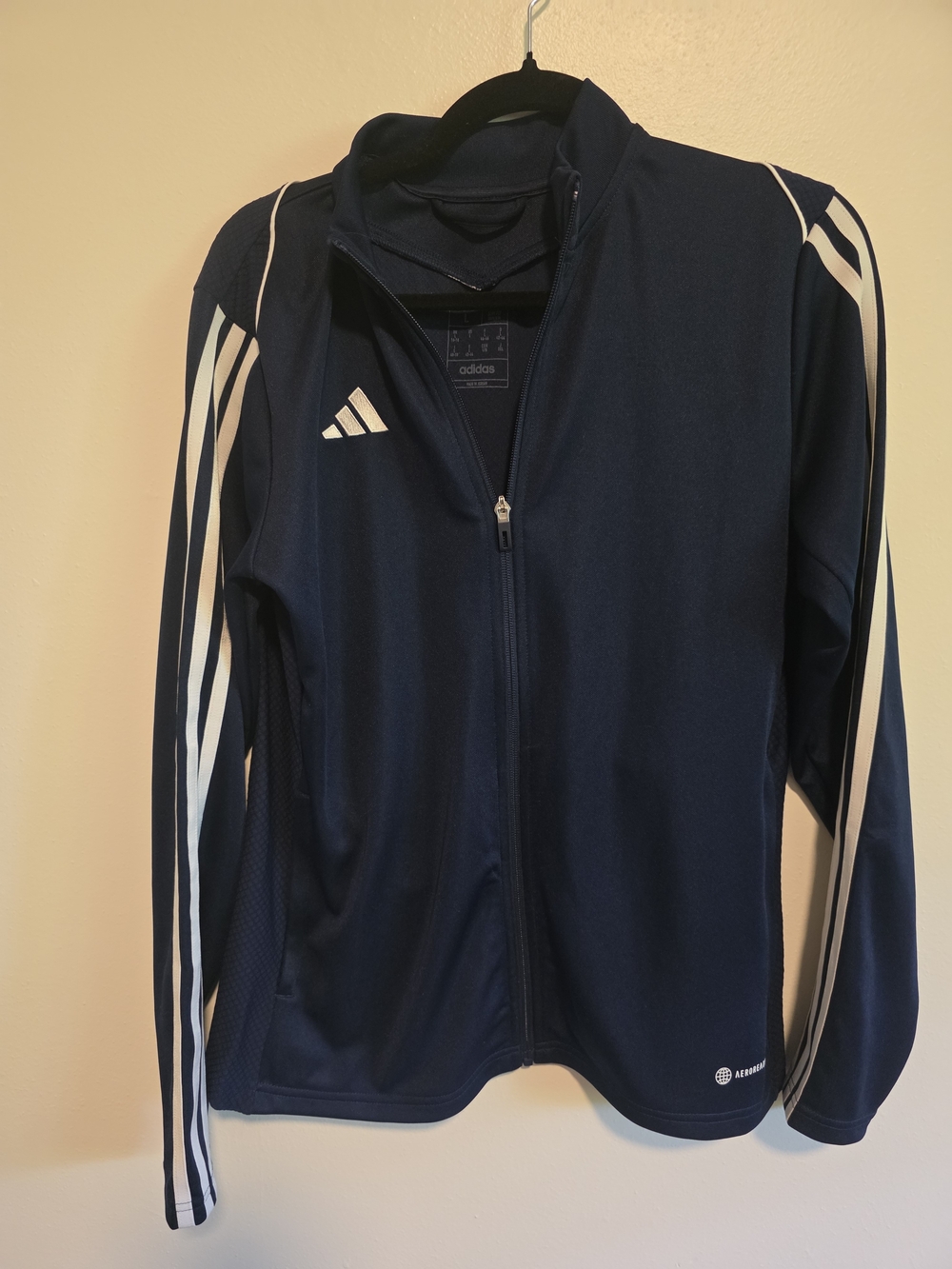 adidas Navy and White Athletic Zip Jacket